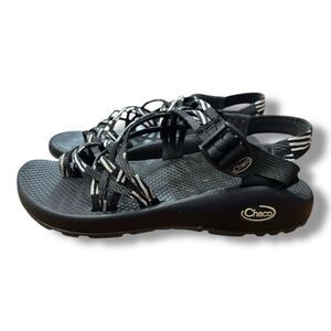 Chaco Sandals ZX3 Classic Scatter Black White Arch Support Strappy Women’s Sz 8